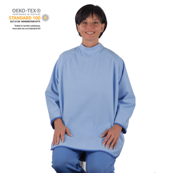 Esslätzchen mit Ärmel und Schlaufe, hellblau